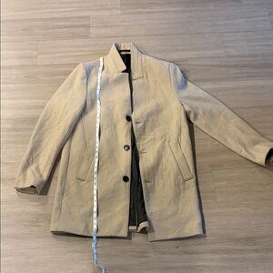 H&M Men's Tan Pea Coat with Stand Collar